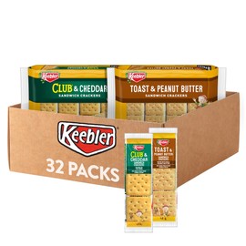 Keebler Sandwich Crackers, Lunch Snacks, Variety Pack (4 Trays, 32 Packs)