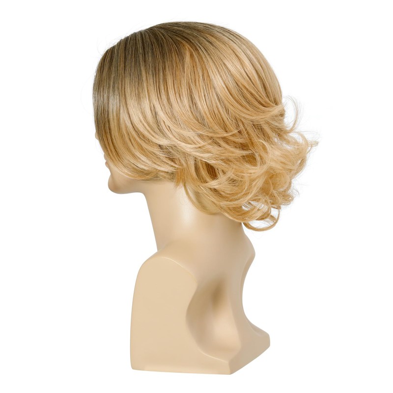 Men Short Blonde Wig Middle Parting Blond Layered Hair for