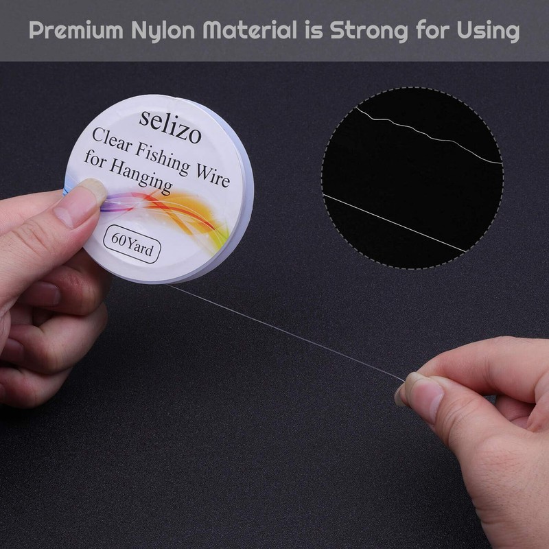 Fishing Wire, Selizo 3Pcs Clear Fishing Line Jewelry String Invisible