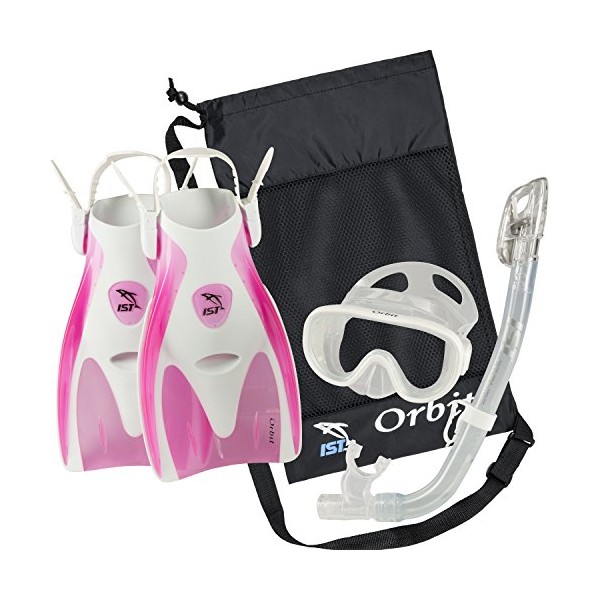 IST Orbit Snorkel Set (White/Clear Pink, Small (2-5))