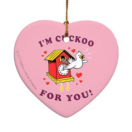 GRAPHICS & MORE I'm Cuckoo for You Crazy Clock Funny Humor Heart-Shaped Porcelain Holiday Christmas Tree Ornament - 2.8"