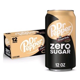 New Dr Pepper and Cream Soda Zero, 12 fl oz cans, 24 count
