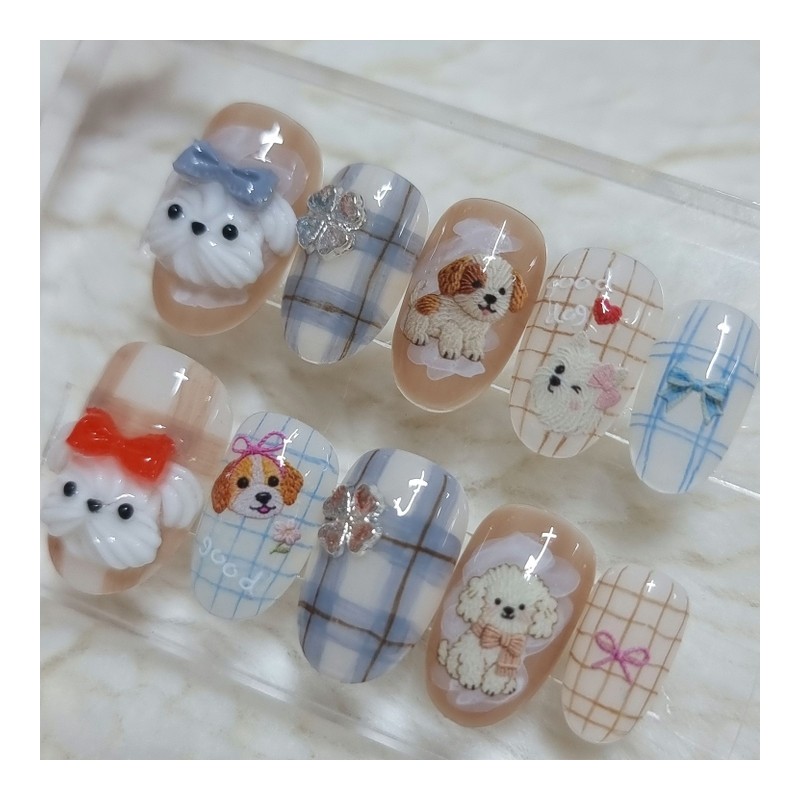 (Limited quantity‼️) Cutie Po Ganadi handmade nail tips - short