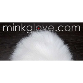 MinkgLove White Rex Rabbit Massage Glove Mitten - Right Hand Single Sided Fur