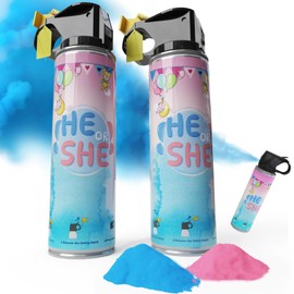 MLLNFUE Gender Reveal Smoke Bombs,Gender Reveal Fire Extinguisher, Safe & Exciting Baby Gender Reveal Party Idea 100% Biodegragable for Gender Reveal Decorations(2 Packs,1Pink+1Blue)