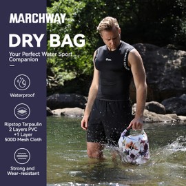 MARCHWAY Floating Waterproof Dry Bag Backpack 5L/10L/20L/30L/40L, Roll Top Sack Keeps Gear Dry for Kayaking, Rafting, Boating, Swimming, Camping, Hiking, Beach, Fishing (Flower, 20L)
