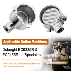 IKAPE Espresso Coffee Products, 3 Ears 51mm Bottomless Naked Portafilter Compatible with Delonghi EC9335R & EC9155R La Specialista - 4 Cups