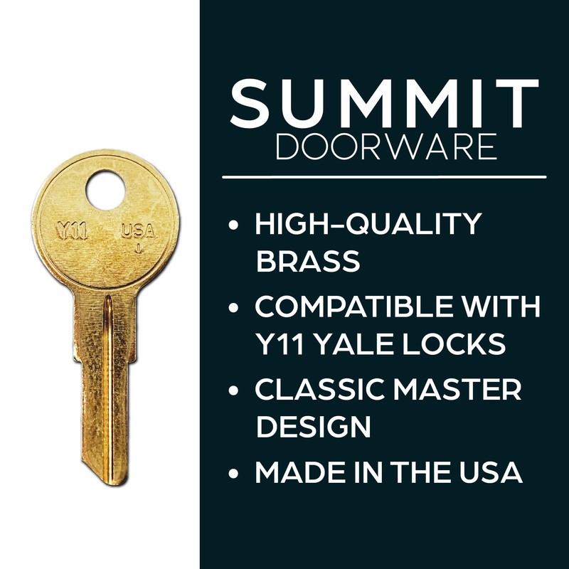 SUMMIT DOORWARE Y11 Key Blanks in Premium Brass | Uncut
