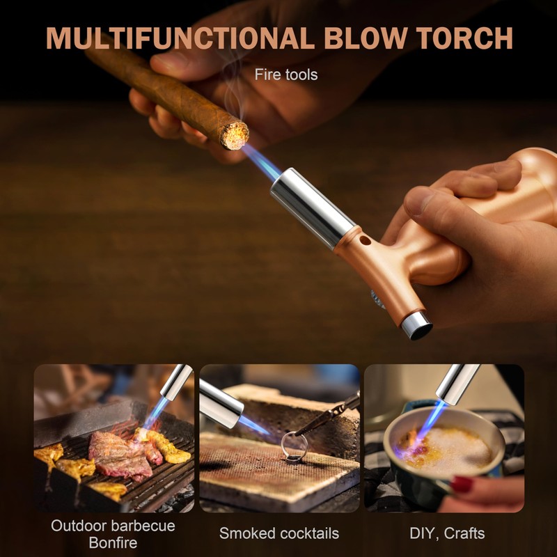 RAVS Solid Copper Butane Torch, Kitchen Torch Lighter for Creme