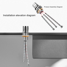 Thermostatic Mixing Valve, Hot Water and Cold Water Mixing Valve, Temperature Control Stainless Steel Accurate Regulation RV Embedded Shower Mixer for Bathtub
