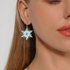 Rhinestone Snowflake Pendant Necklace with Earrings Blue Crystal Snow Flower