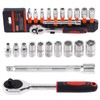 Swpeet 12Pcs 1/4 Inch Ratchet Socket Wrench Set, Drive Socket