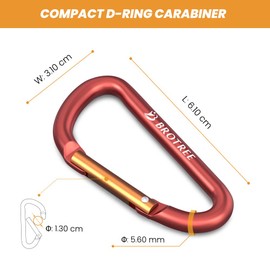 Brotree mini carabiner hook with screw cap for key ring, camping, trekking, hiking, fishing, customisable