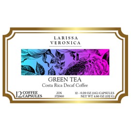 Green Tea Costa Rica Decaf Coffee (Single Serve K-Cup Pods) (Gourmet, Naturally Flavored, Whole Coffee Beans) (12 pods, ZIN: 572960)