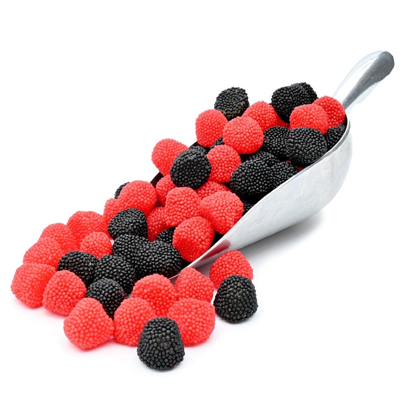 Candy Retailer Gummi Berries Candy (Red & Black, 1 Lb)