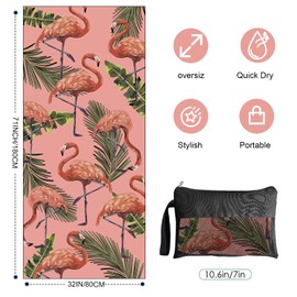 Beach Towel, 71"x32" Double Sided Oversized Microfiber Beach Towel for Adult, Lightweight Extra Large Quick Drying Towel for Swimming Sports Beach Gym