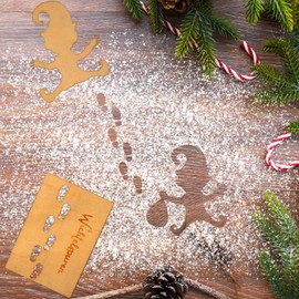 GUBOOM Gnome Stencil Footprints, Gnome Door Accessories, Christmas Gnome Elf, Creative Set Gnome Door Accessories, Gnome Stencil Window, Christmas Decoration