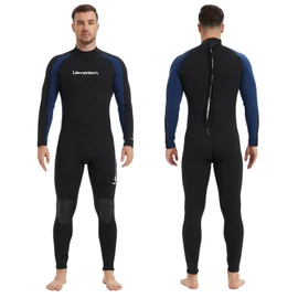 Lemorecn Mens Wetsuits Jumpsuit Neoprene 3/2mm Full Body Diving Suit(CA3031BLUE-M)