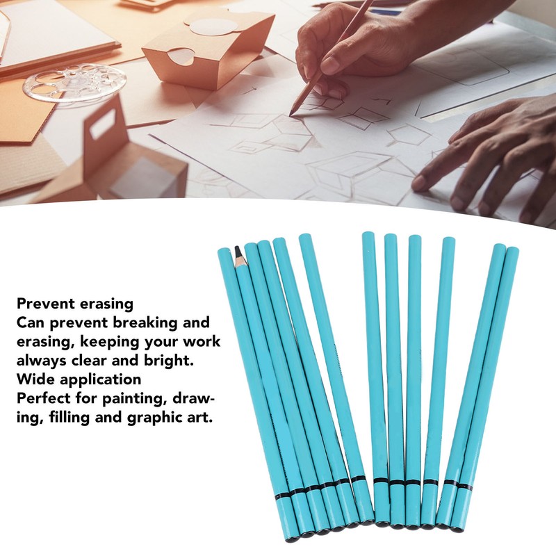 12pcs Charcoal Pencils Set Synthetic Wood Sketching Drawing Pencils for