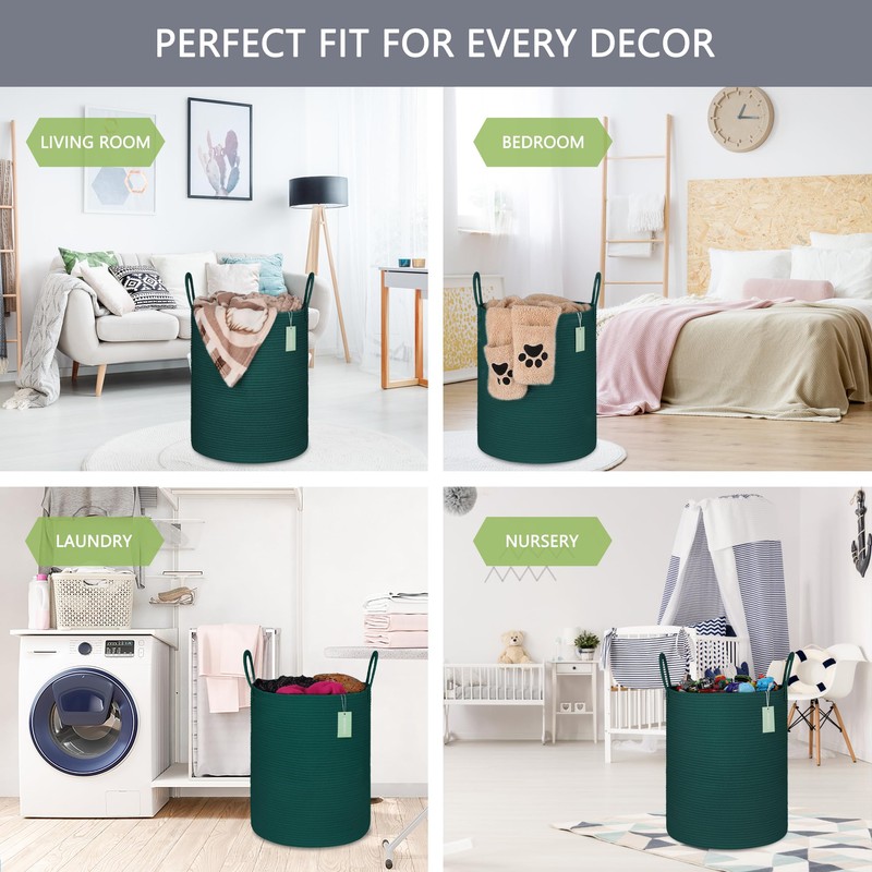 BOSROTY Large Laundry Hamper Basket for Girls Boys Kids 65L,