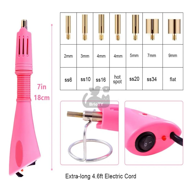 Kit De Aplicador Hotfix Pedreria Para Uñas Ropa Bisuteria