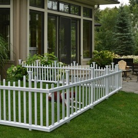 Zippity Outdoor Products ZP19001 No Dig Madison Vinyl Picket Fence, White, 30...