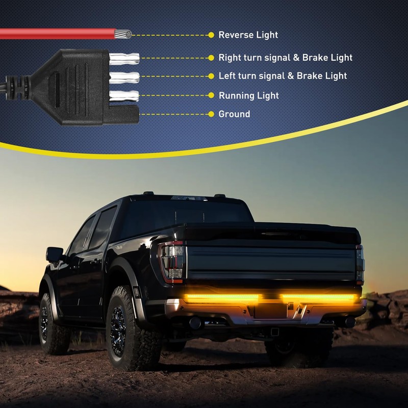 Nilight Truck Tailgate Light Bar 56" Aluminum Frame Triple Row