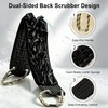 Back Scrubber with Handle,Dual Sided Exfoliating Shower Washcloth (Black)