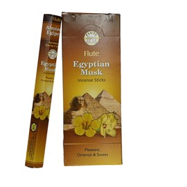 Flute Egyptian Musk Incense Sticks from India - 120 Insence-Sticks (6 Pack x 20 PCS) - for Pure Air, Yoga, Meditation, Relaxation Fragrance Incense,Home Refreshing