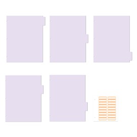Etzul Binder Dividers with Tabs, Dividers for 3 Ring Binder, 5 Tab Lavender Purple (11"L x 8.5"W)