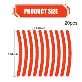 Zikefest 20PCS Car Wheel Stripe Reflective Stickers, Auto Wheel Reflective Decorative Protector Strip, Night Safety Warning Stickers, Universal for Motorcycle Car Bicycle (Red)