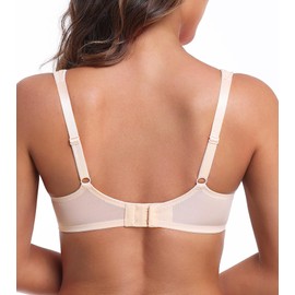 Lemorosy Women's Push Up Balconette Bra Demi Half Cup Lightly Padded Underwired Lace Bralatte(Nude,40E)