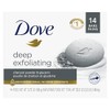 Dove Beauty Bar Soap Deep Exfoliating Charcoal Powder  Glycerin 14 count,for Softer, Smoother Skin,Scrubs Away Impurities 3.75oz                      