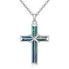 Abalone Infinity Cross Necklace for Women Sterling Silver Simple Womens