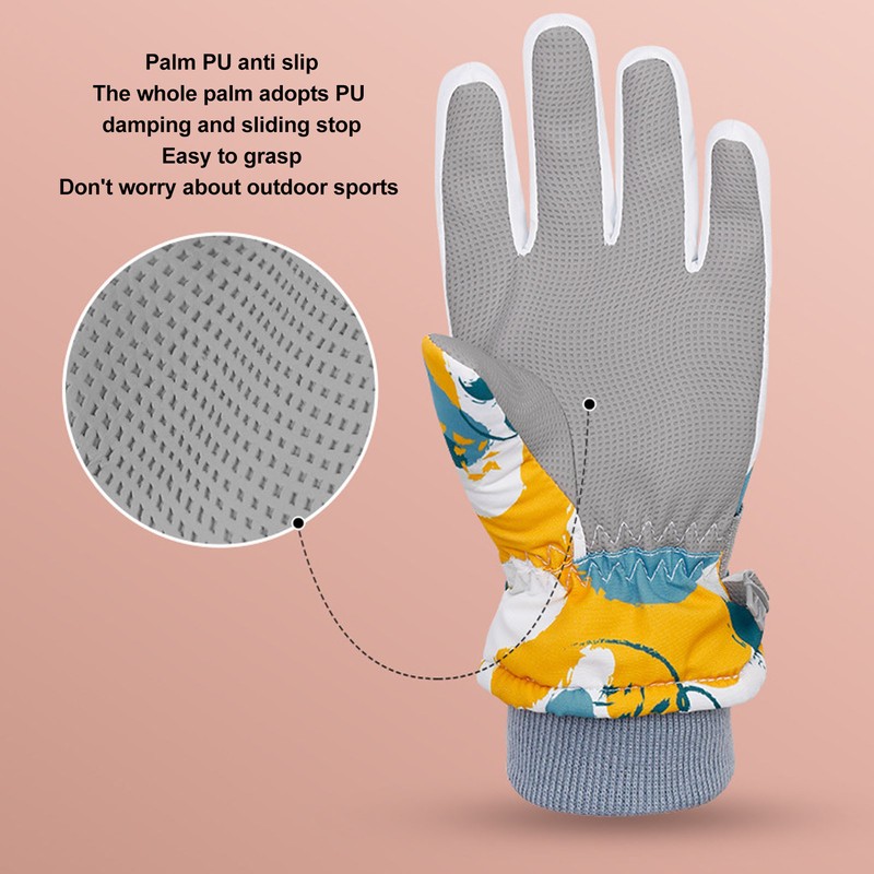 1 Pair Children Warm Gloves Windproof Waterproof Thicken for Winter