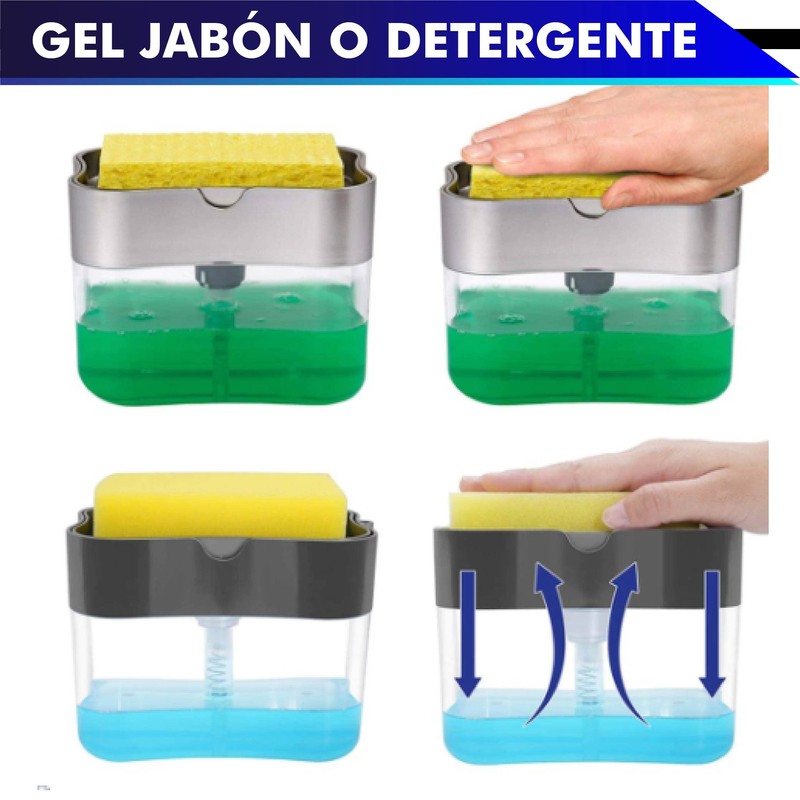 CHIC-FANTASY Dispensador de jabón para Cocina con Soporte de Esponja