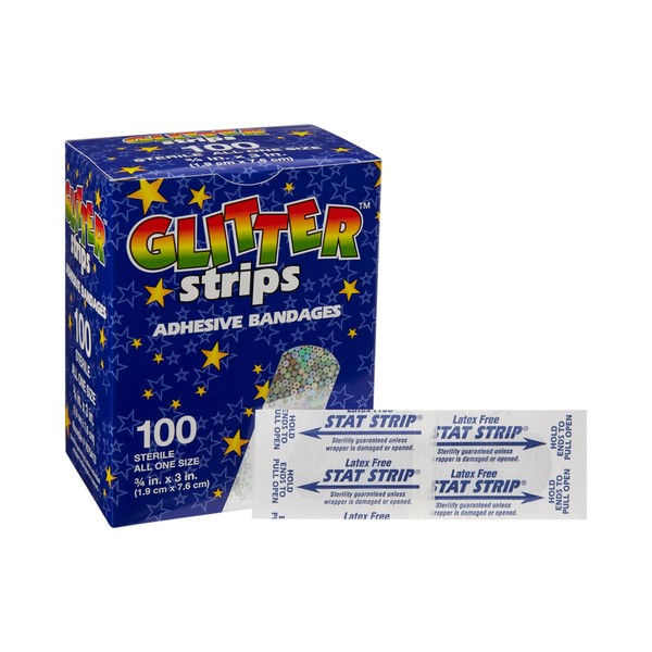 Glitter Stat Strip Design Adhesive Strip, ¾ x 3 Inch,