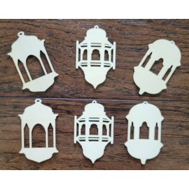 Ramadan Wooden Shape(24) Ramadan Mubarak Lantern Ornament DIY Cutouts Ramadan Decoration Eid Favors Moon Hanging Eid Decoration Islamic Wall Decoration Islamic Gifts 123
