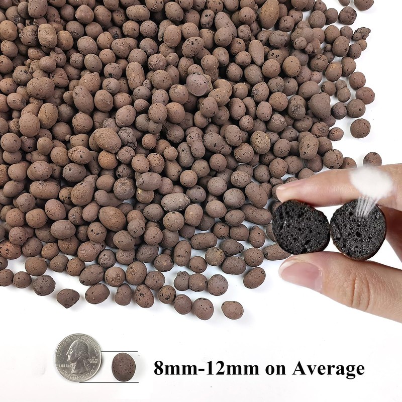 FANTIAN 2 lbs Clay Pebbles for Plants, 8-12 mm Leca