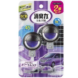 Car Deodorizing Power Clip Type White Musk, For Cars, 1.2 fl oz (3.2 ml) x 2 Piece Set, Car Deodorizer, Deodorizer, Air Freshener