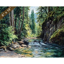 Olympic National Park with rainforests oil painting 8x10 Print