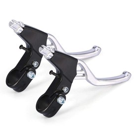 Bicycle Brake Lever, Clutch Lever, Left and Right Lever Set, Aluminum Alloy, Lightweight, 0.9 inch (22.5 mm) Handles, 4 Colors Selectable (Black) for Mountain Bikes, Folding Bicycles, etc