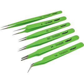 Rolson 59102 6 pc Epoxy Coated Tweezers