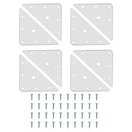 LT Easiyl 8 Set Stainless Steel Mending Plates (85x85x1.5mm) Flat Triangular Braces for Fixing Plate Brace Connector Repairing Furniture