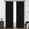 Solid Black 10 ft Blackout Curtains 120 Inches Long,Linen Elegant
