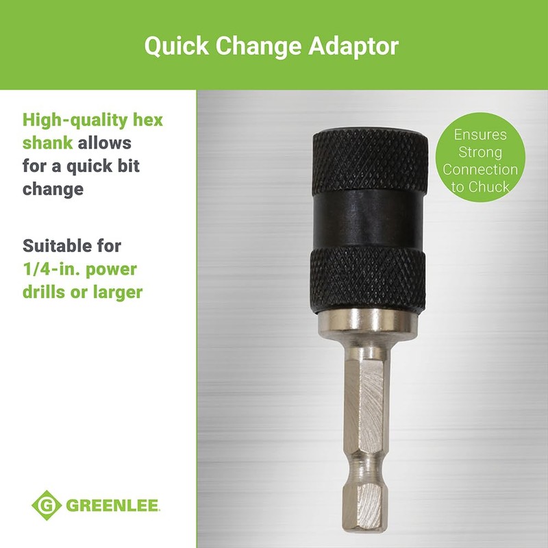 Greenlee 34AR-6 7-Piece Self-Feeding Spade Bit Set with 3/8" to