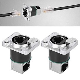 Conector de enchufes impermeables de interfaz RJ45, 2 conectores en ángulo de conectores YT-RJ45 Enchufe de aviación I Material aislante ignífugo