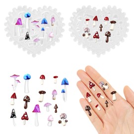 Mini Mushroom Resin Silicone Mold Cute Miniatures Plant Epoxy Casting Mold for DIY Resin Dollhouse Fairy Garden Micro Landscaping Decoration
