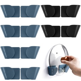 DOERDO 6 Pairs of Wall Mount Pot Lid Organizer, Cabinet Door Organizer Pot Hangers for Kitchen Wall Mount, Adjustable Lid Holder for Kitchen Wall