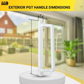 PGT 10" Sliding Glass Door Exterior Handle Kit | Exterior Replacement Patio Door Handle | Outside Door Handle Replacement | Fix and Repair PGT Door Hardware - White